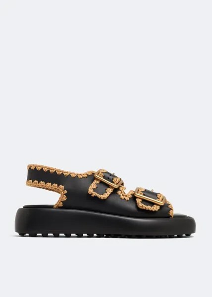 Сандалии TOD'S Leather sandals, черный