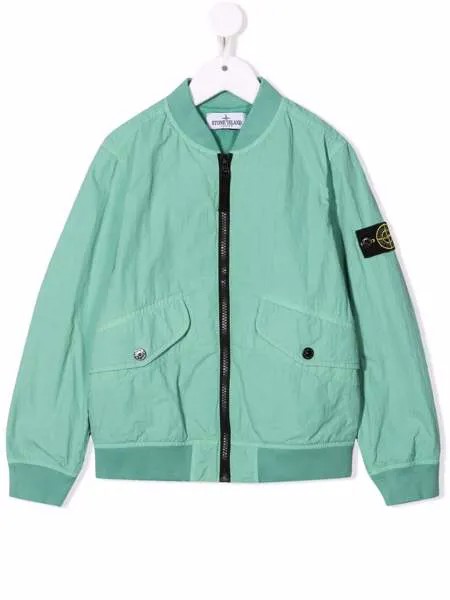 Stone Island Junior бомбер с нашивкой-логотипом