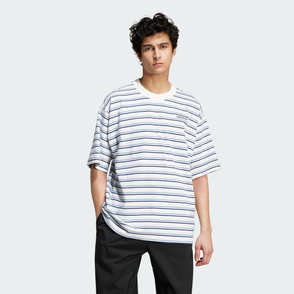 Футболка Adidas '80S Loose Striped Short Sleeve T-Shirt, цвет Off White