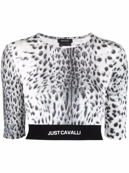 Just Cavalli укороченный топ с принтом