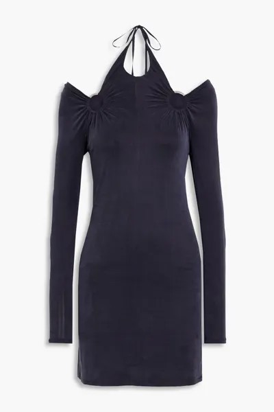 Платье мини из купро с вырезами DION LEE, нави