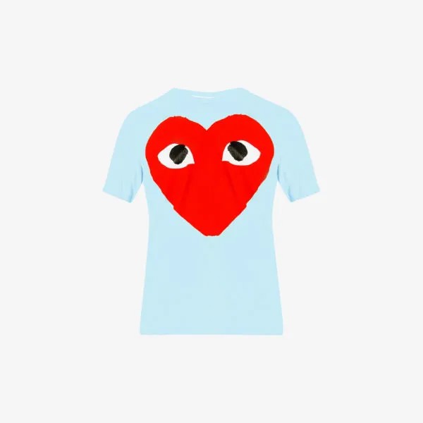 Футболка big heart из хлопкового джерси Comme des Garçons, синий