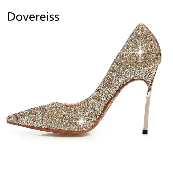 Dovereiss; Женская обувь последней коллекции, новые летние элегантные женские слипоны Золотая волнующая обувь; Обувь на шпильке женские туфли-л...