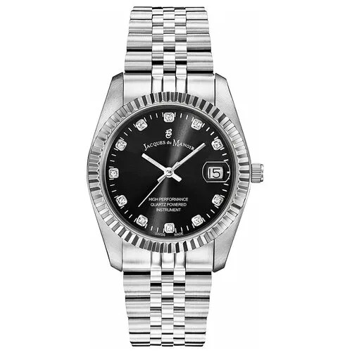 Наручные часы Jacques du Manoir женские Наручные часы Jacques du Manoir NRO.05 кварцевые, черный, серебряный