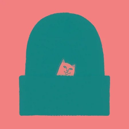 Шапка RIPNDIP Lord Nermal Rib Beanie, цвет чёрный