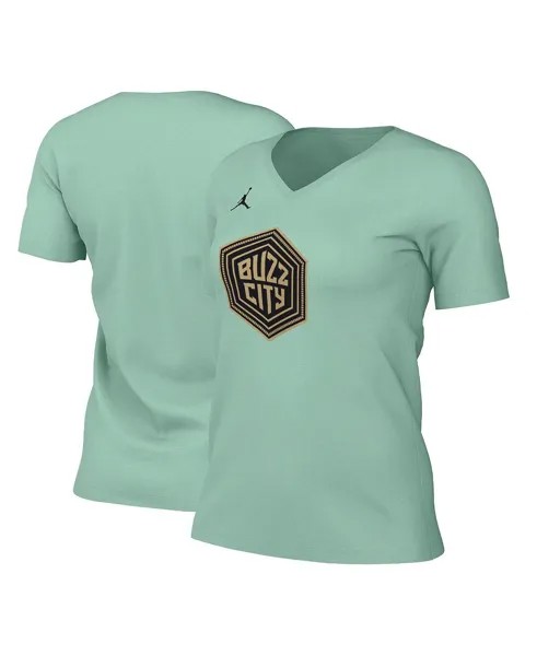 Женская мятная футболка Charlotte Hornets 2022/23 City Edition Essential с V-образным вырезом Nike