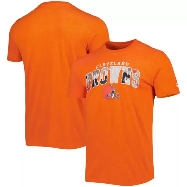 Мужская футболка New Era Heathered Orange Cleveland Browns Training Collection