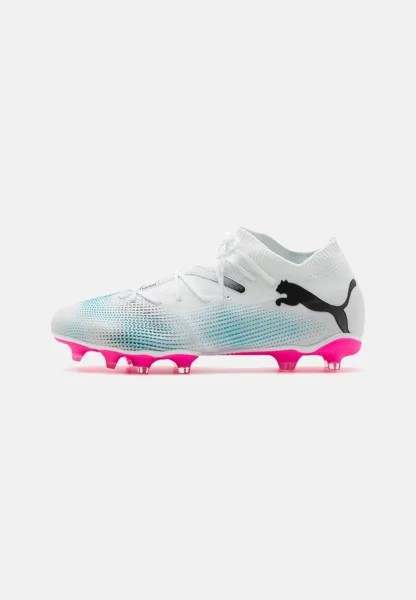 Бутсы с шипами Future 7 Match Fg/Ag Puma, цвет white/black/poison pink