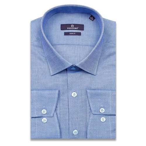 Рубашка POGGINO, размер L (41-42 cm.), синий