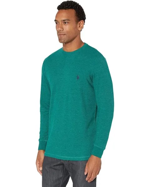 Рубашка U.S. POLO ASSN. Long Sleeve Crew Neck Solid Thermal Shirt, цвет Peacock Heather