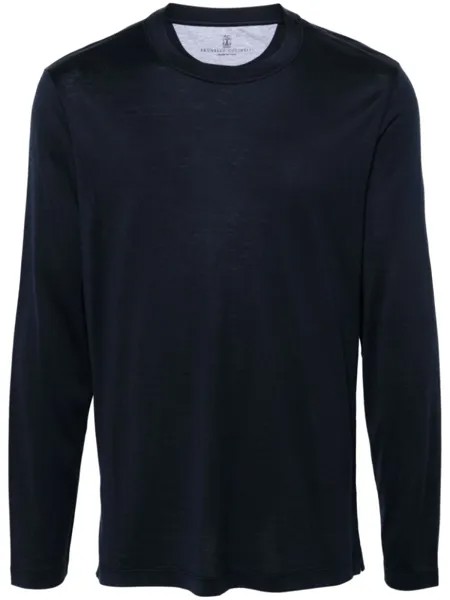 Brunello Cucinelli футболка из джерси с круглым вырезом, синий