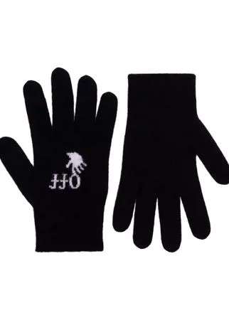Off-White перчатки с логотипом вязки интарсия