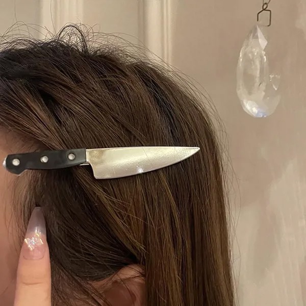 Творческий хип-хоп посуда Нож Заколки для волос Девушки Косплей Вечеринка Аксессуары для волос