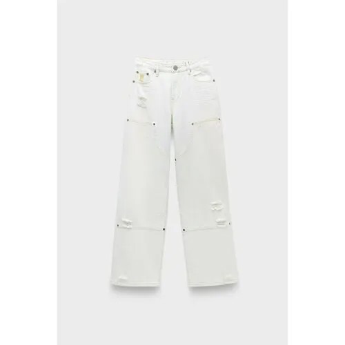 Джинсы One Teaspoon le surf jackson utility mid waist wide leg jeans, размер 28, голубой