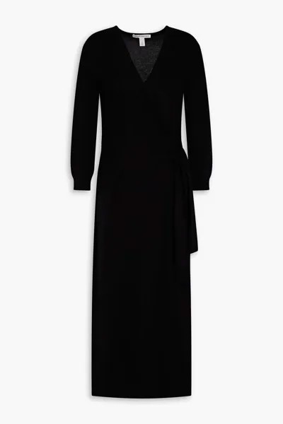 Кашемировое платье миди с запахом Autumn Cashmere, черный