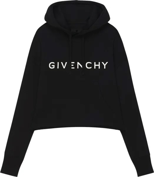 Худи Givenchy Archetype Oversized Cropped Hoodie 'Black', черный