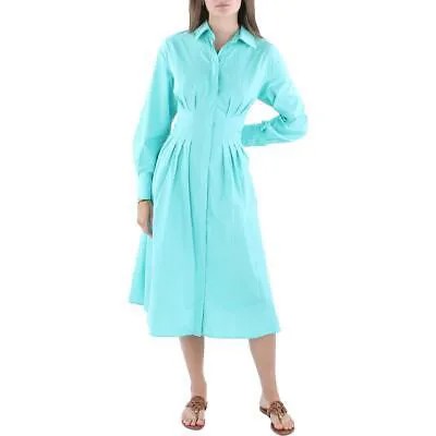 MaxMara Studio Женское плиссированное платье-рубашка миди на пуговицах BHFO 9593
