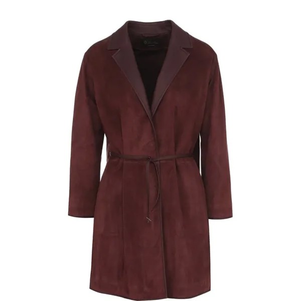 Замшевое пальто с кожаным ремнем Loro Piana