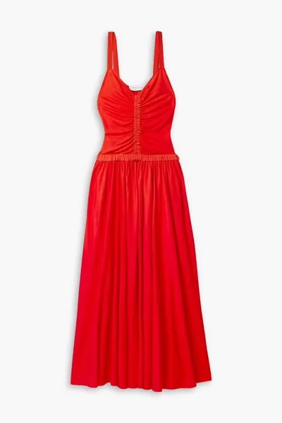 Платье из джерси и крепа со сборками Proenza Schouler Pswl, красный