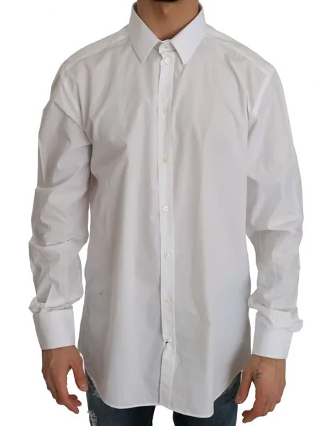 DOLCE - GABBANA Рубашка, белое, 100% хлопок, узкое платье GOLD 37/US14,5/XS Рекомендуемая розничная цена: 300 долларов США