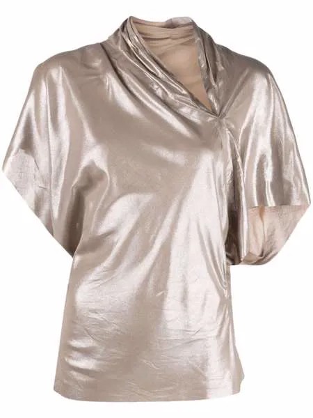 Rick Owens блузка с эффектом металлик