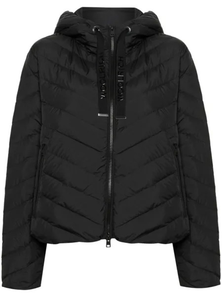 Woolrich пуховик с узором шеврон, черный