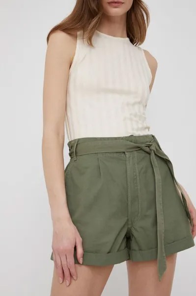 Хлопковые шорты KAYLEE SHORT Pepe Jeans, зеленый