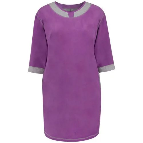 Платье MILA, повседневное, полуприлегающее, мини, карманы, размер 42, фиолетовый