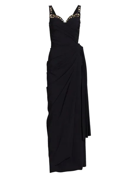 Украшенное платье из джерси с рюшами Chiara Boni La Petite Robe, черный