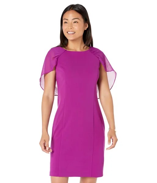 Платье DKNY, Sleeveless Combo Cape Dress