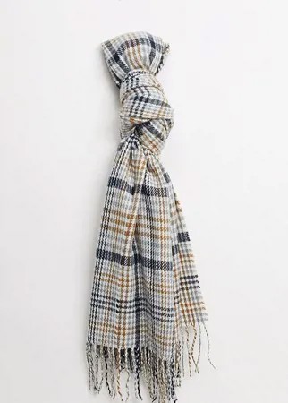 Широкий шарф в клетку в стиле унисекс Reclaimed Vintage inspired-Коричневый