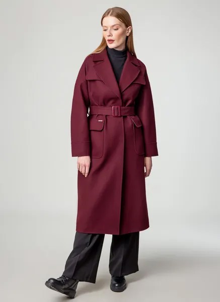 Пальто женское idekka 63692 красное 40 RU