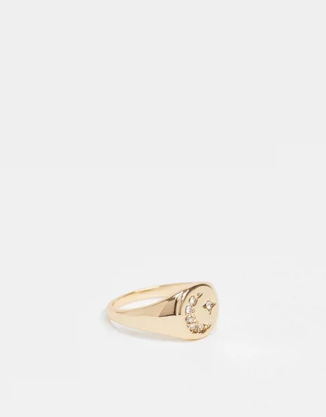 Золотистое кольцо-печатка с астронимическим дизайном Liars & Lovers-Золотой