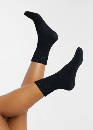 Черно-золотистые короткие шерстяные носки с переливающимся эффектом Jonathan Aston-Черный