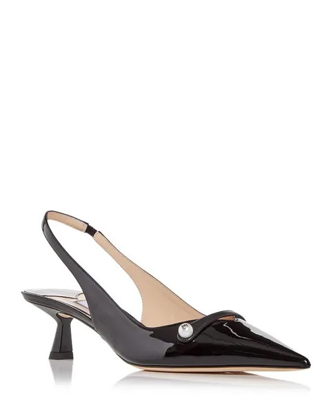Женские туфли-лодочки Amita 45 с ремешком на пятке на низком каблуке Jimmy Choo