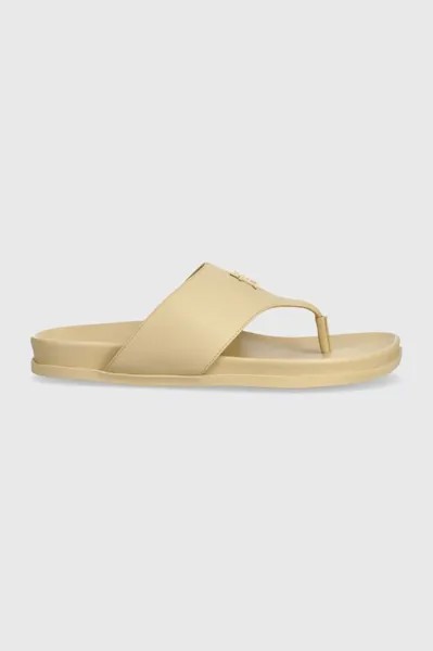 Кожаные шлепанцы THONG COMFORT SANDAL Tommy Hilfiger, бежевый