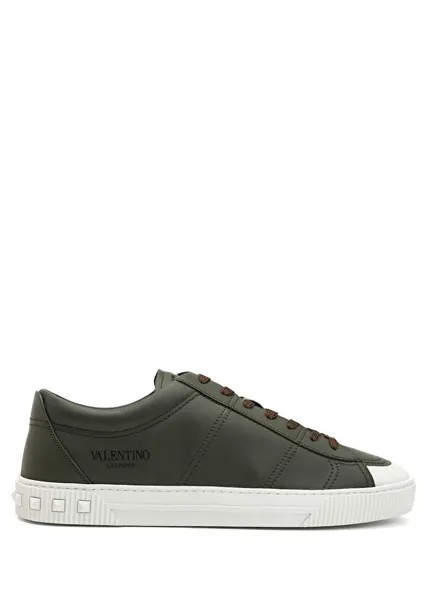 Мужские кожаные кроссовки Valentino Garavani, хаки
