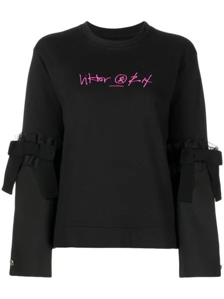 Viktor & Rolf толстовка с вышитым логотипом, черный