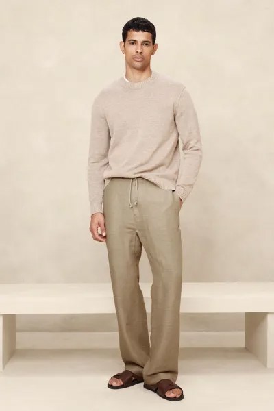 Брюки из льна и хлопка onda Banana Republic, коричневый