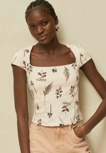 Футболка с принтом Next, цвет ecru floral print