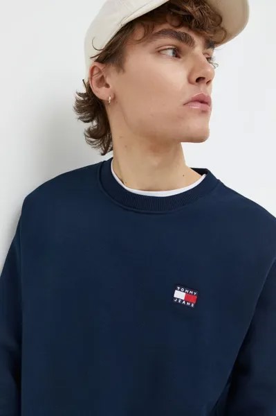 Хлопковая толстовка Tommy Jeans, темно-синий