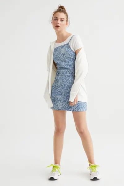 Джинсовое облегающее платье H&M, синий деним/узор