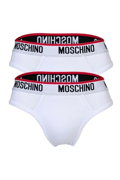 Трусы с логотипом, 2 пары Moschino Underwear, белый