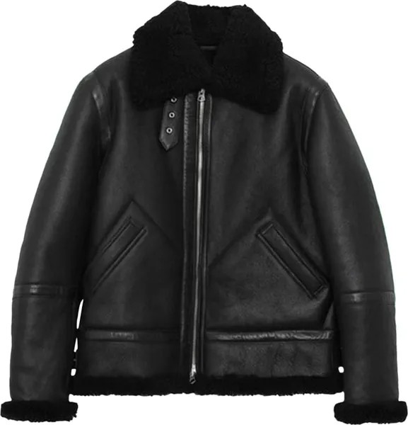 Куртка Acne Studios Shearling Aviator Jacket 'Black', черный