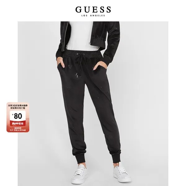 Брюки спортивные женские Guess со средней талией, черный