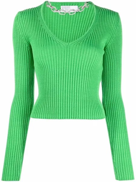 Giuseppe Di Morabito choker detail rib-knit jumper