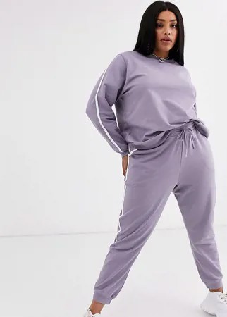 Спортивный костюм со свитшотом и джоггерами ASOS DESIGN Curve-Фиолетовый