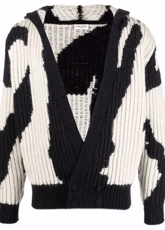 Saint Laurent двубортный кардиган с капюшоном