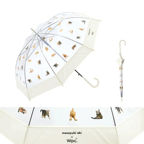 Новый прозрачный зонт с длинной ручкой в виде кошки, супертонкий Зонт с цветочным принтом, полуавтоматические зонтики с 8 Костями для женщин и детей
