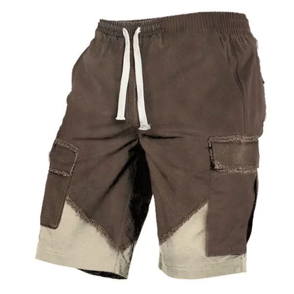 Мужские спортивные штаны Со шнуровкой Цветные блоки Матовый карман Дышащие спортивные штаны Отпускные шорты